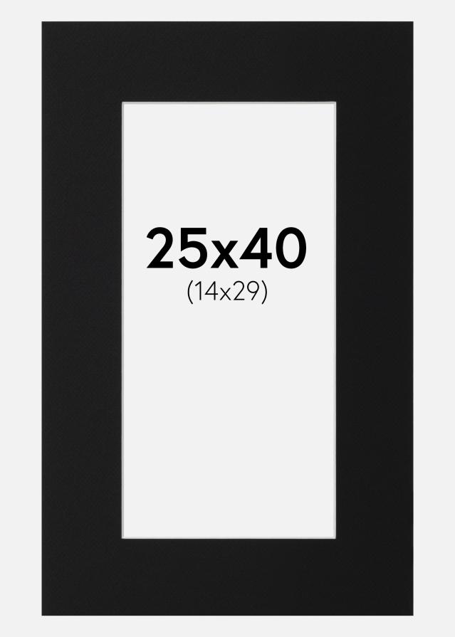 Paspartu Negru Standard (Miez Alb) 25x40 cm (14x29)