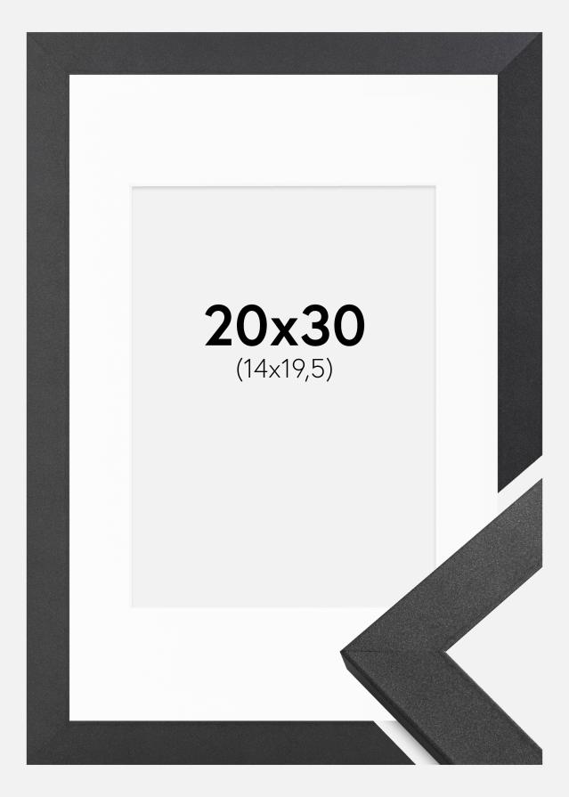 Ramă Graphite Wood 20x30 cm - Paspartu Alb 15x21 cm (A5)