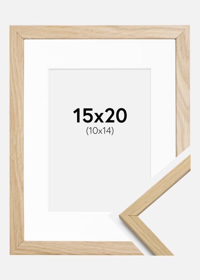 Ramă Edsbyn Stejar 15x20 cm - Paspartu Alb 11x15 cm