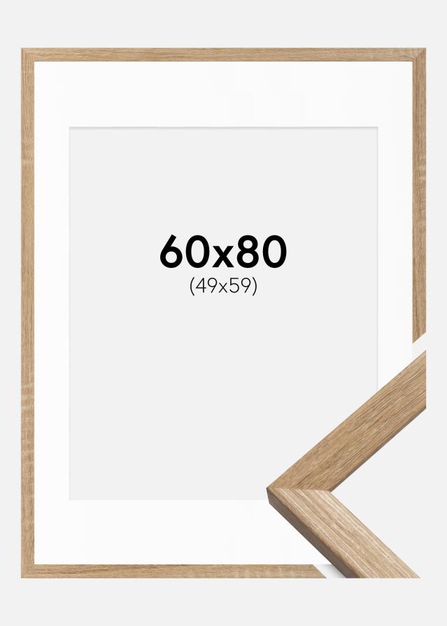Ramă Fiorito Stejar deschis 60x80 cm - Paspartu Alb 50x60 cm