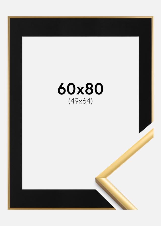 Ramă New Lifestyle Shiny Gold 60x80 cm - Paspartu Negru 50x65 cm
