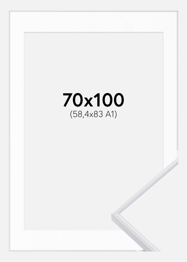 Ramă Visby Alb 70x100 cm - Paspartu Alb 59,4x84 cm (A1)