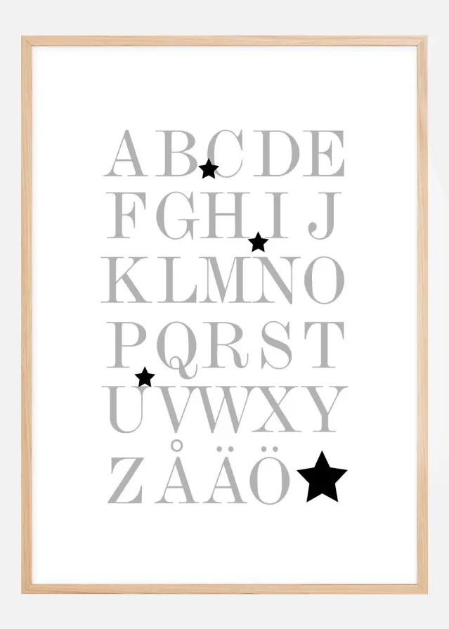 ABC - Gri/Negru Poster