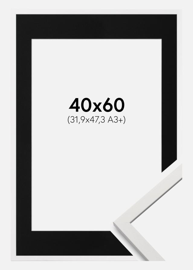 Ramă Edsbyn Alb 40x60 cm - Paspartu Negru 32,9x48,3 cm (A3+)