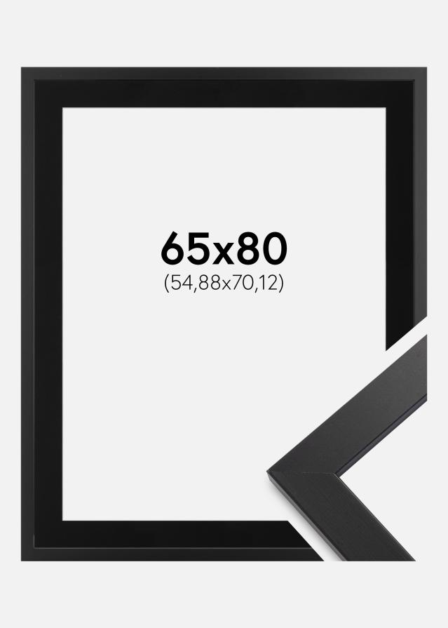 Ramă Black Wood 65x80 cm - Paspartu Negru 22x28 inches