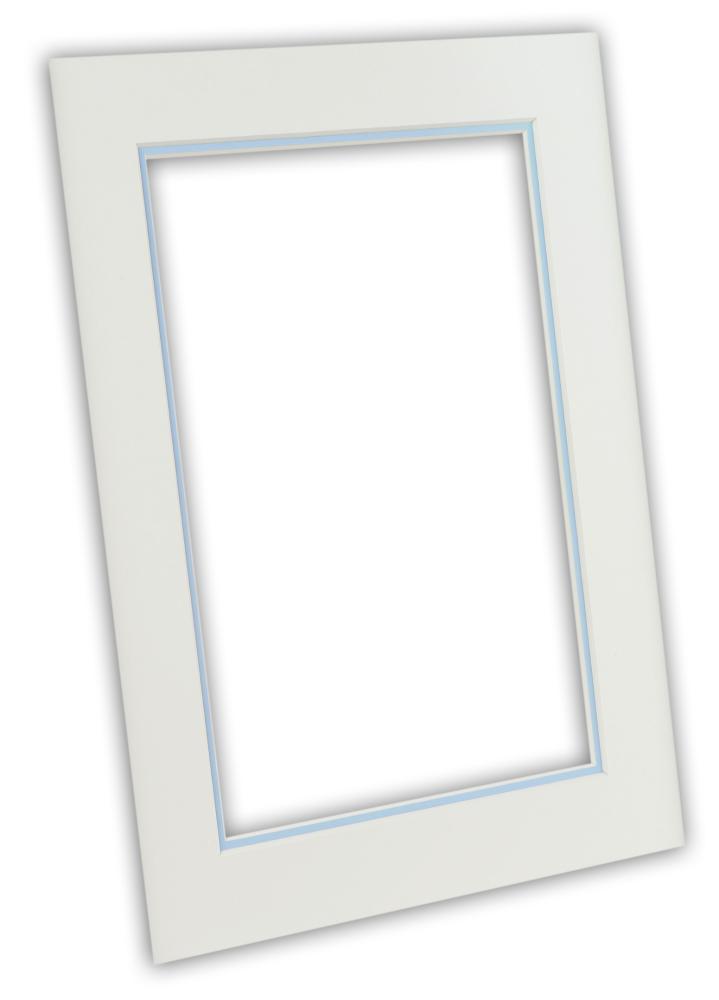 Paspartu două straturi - Alb/Albastru deschis