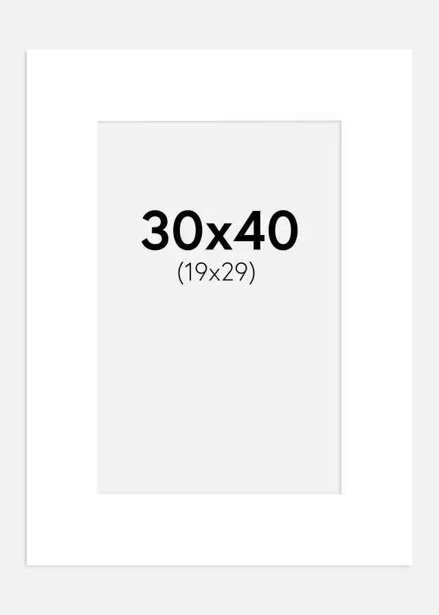 Paspartu Alb-cretă 30x40 cm (19x29 cm)