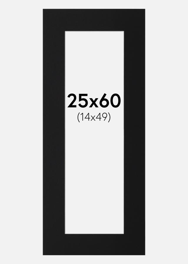 Paspartu Negru Standard (Miez Alb) 25x60 cm (14x49)