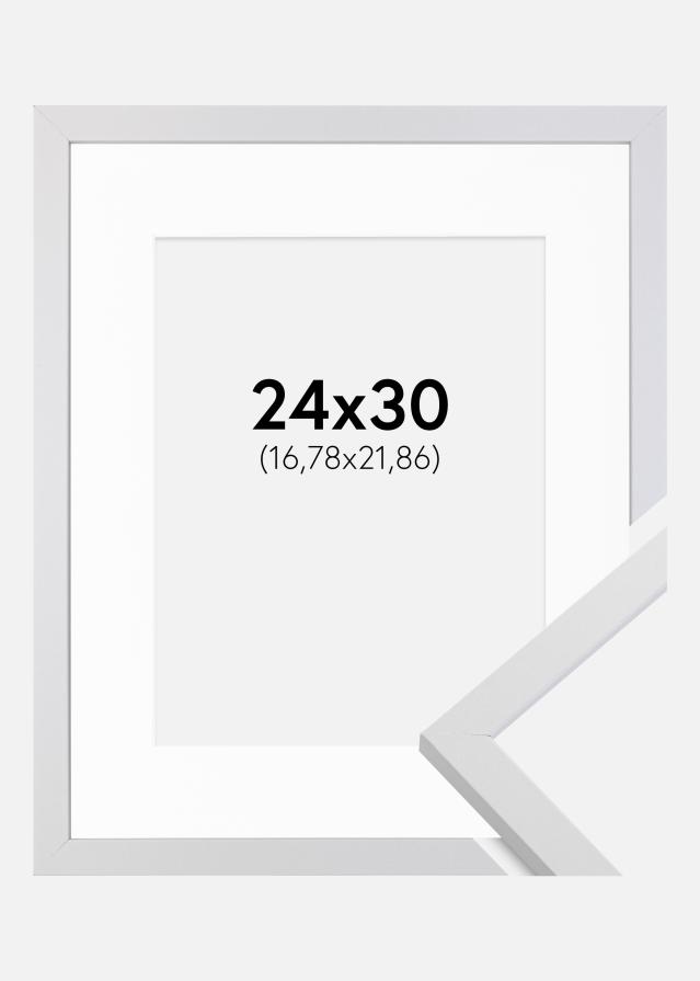 Ramă Trendy Alb 24x30 cm - Paspartu Alb 7x9 inches