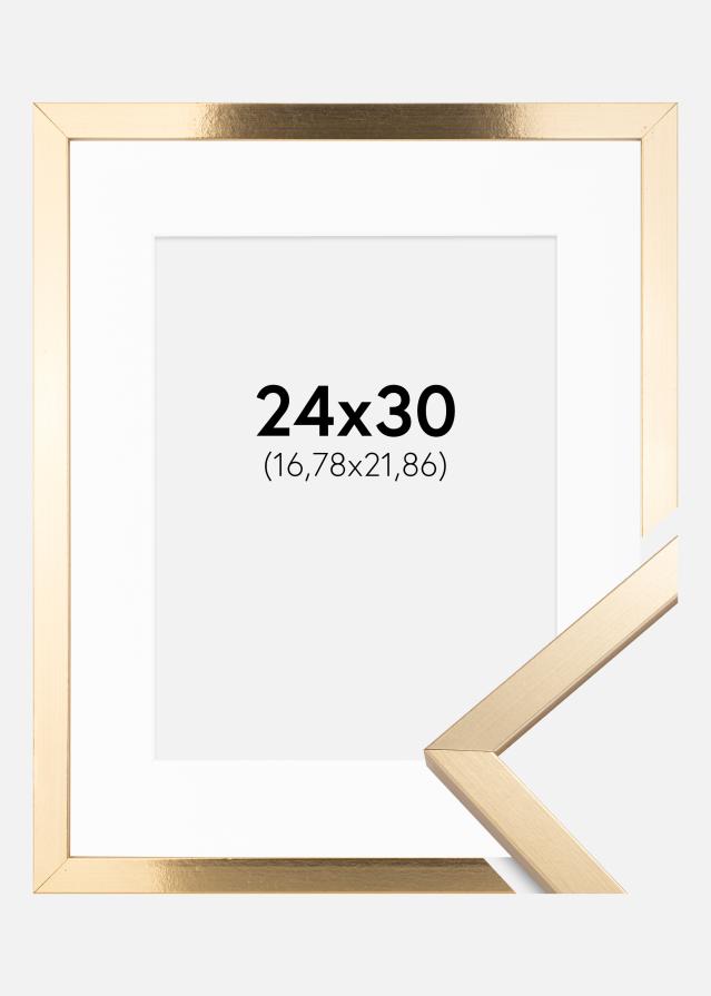 Ramă Trendy Auriu 24x30 cm - Paspartu Alb 7x9 inches