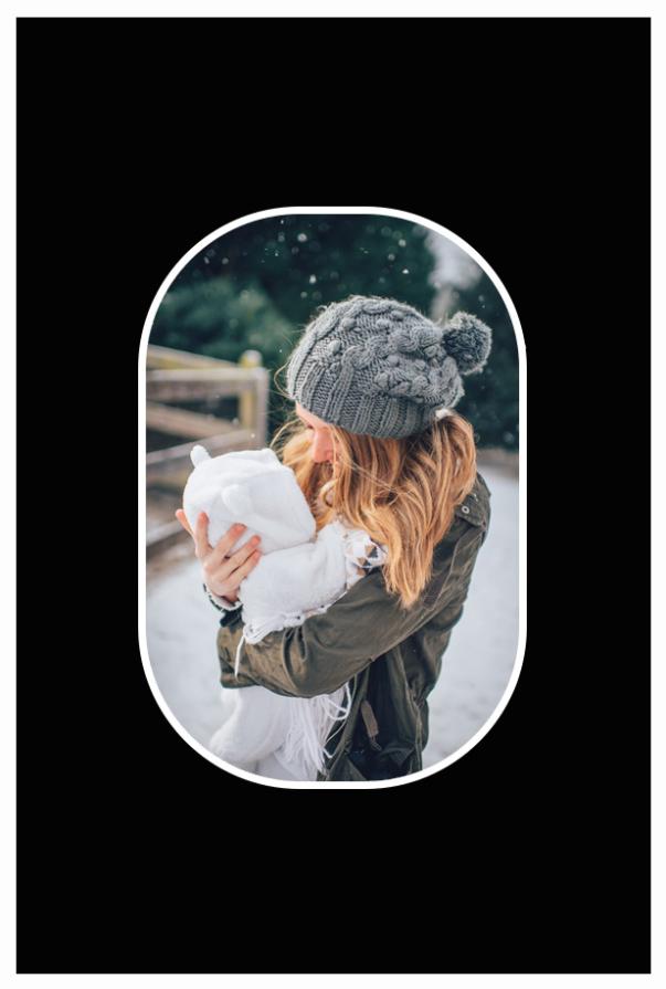 Paspartu Negru Colțuri rotunjite 10x15 cm (6x9 cm)