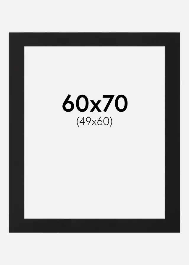 Paspartu Negru Standard (Miez Alb) 60x70 cm (49x60)