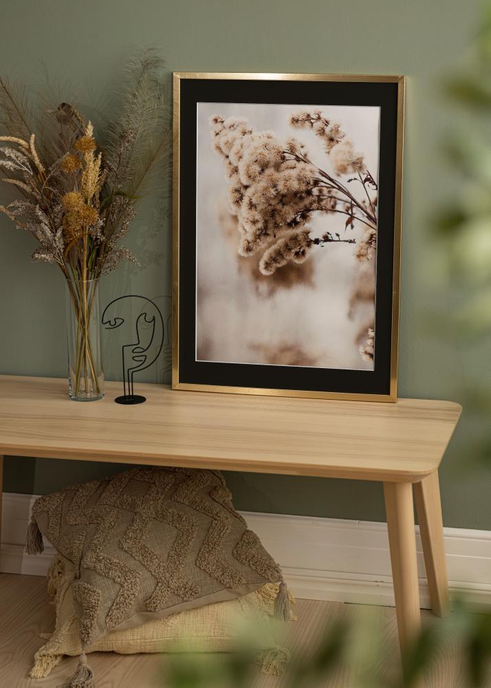 Ramă Trendy Auriu 20x25 cm - Paspartu Negru 14x18 cm