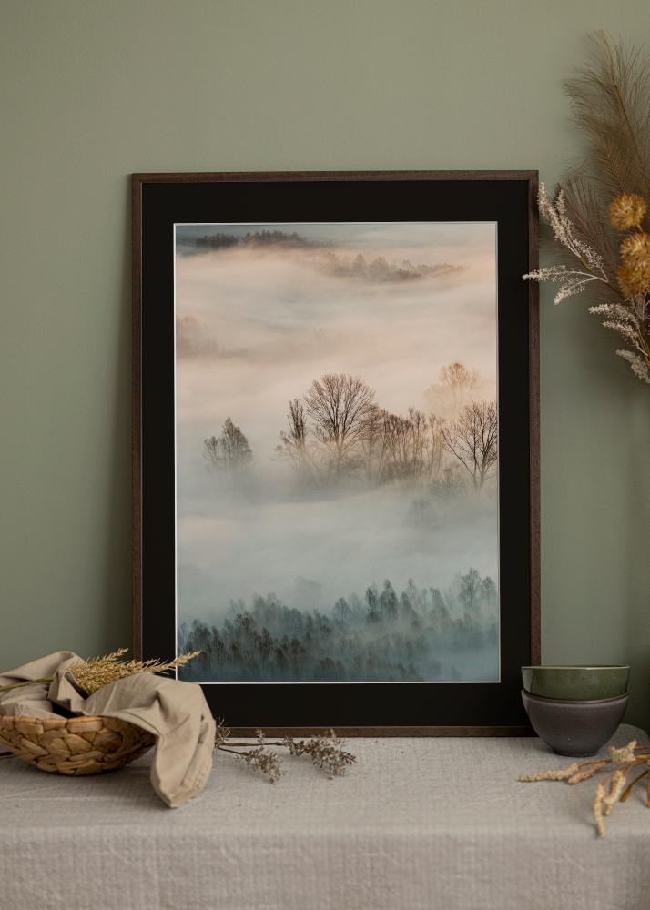 Ramă Edsbyn Nuc 20x30 cm - Paspartu Negru 15x21 cm (A5)