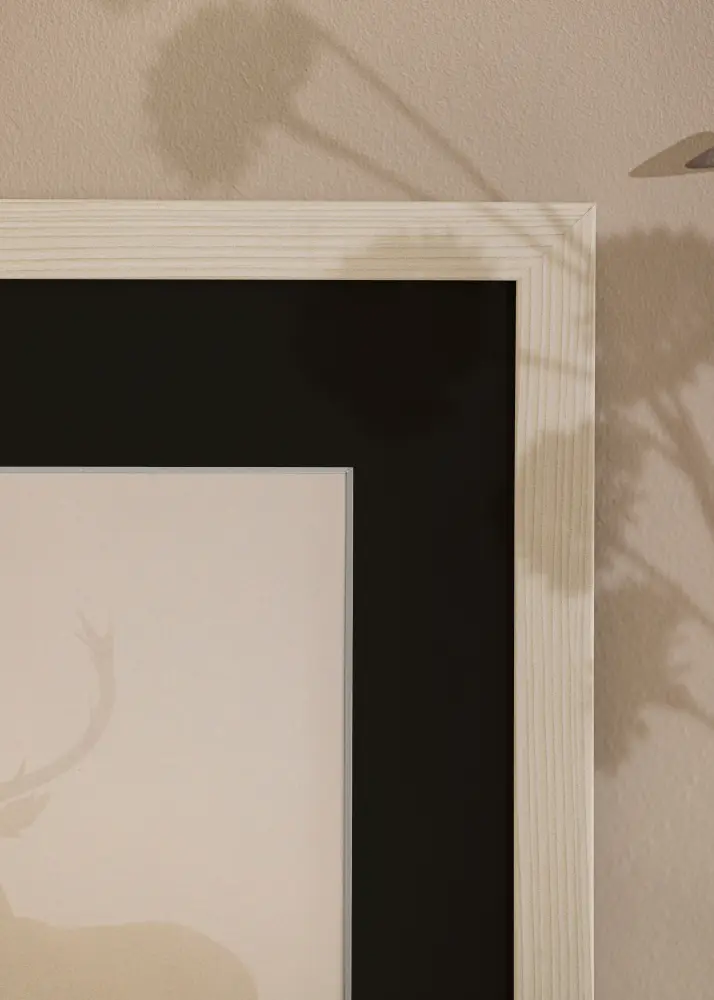 Ramă Fiorito Alb 30x40 cm - Paspartu Negru 8x12 inches