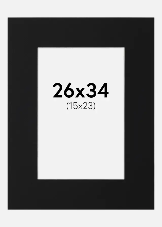 Paspartu Negru Standard (Miez Alb) 26x34 cm (15x23)