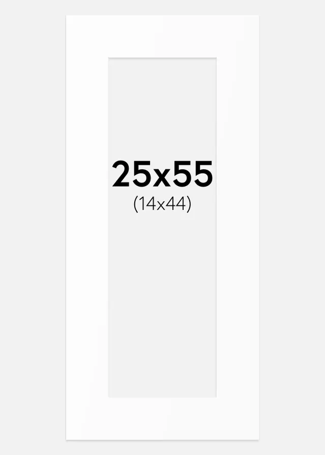 Paspartu Alb Standard (Miez Alb) 25x55 cm (14x44)