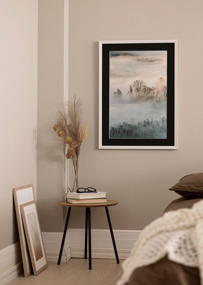 Ramă Fiorito Alb 40x60 cm - Paspartu Negru 25x50 cm