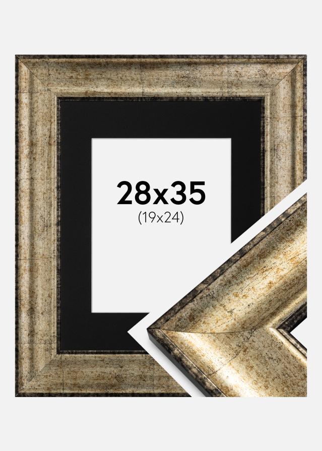 Ramă Saltsjöbaden Auriu antic 28x35 cm - Paspartu Negru 20x25 cm