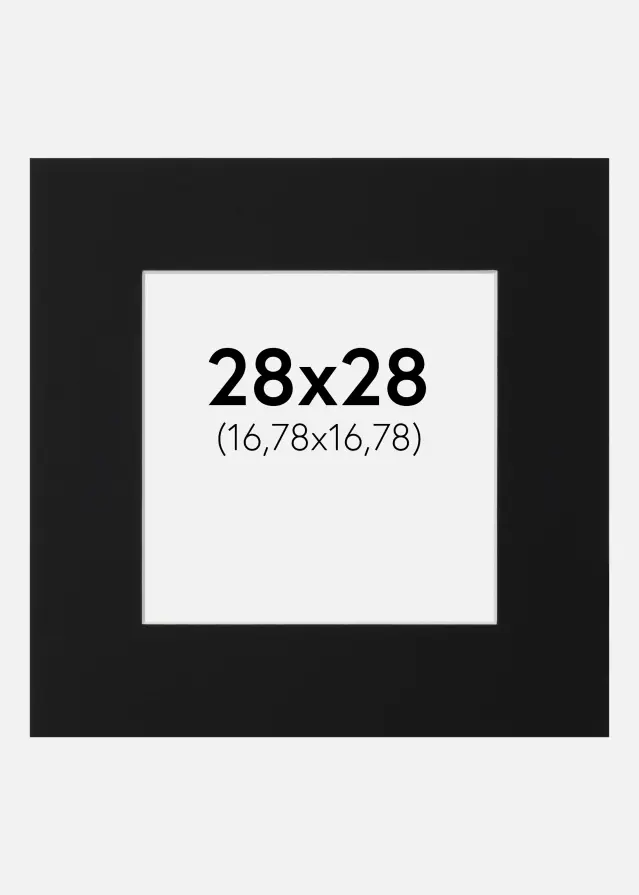Paspartu Negru Standard (Miez Alb) 28x28 cm (16,78x16,78)