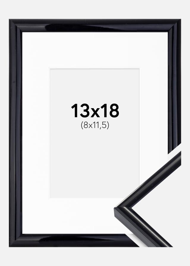 Ramă Victoria Negru 13x18 cm - Paspartu Alb 9x12 cm