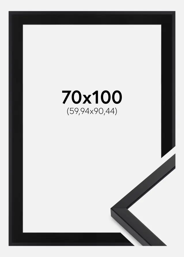Ramă E-Line Wide Negru 70x100 cm - Paspartu Negru 24x36 inches