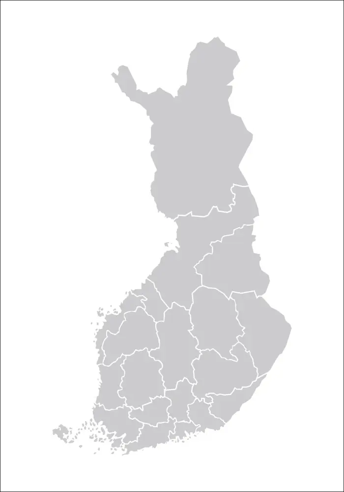 Hartă - Finland - Gri-bej Poster