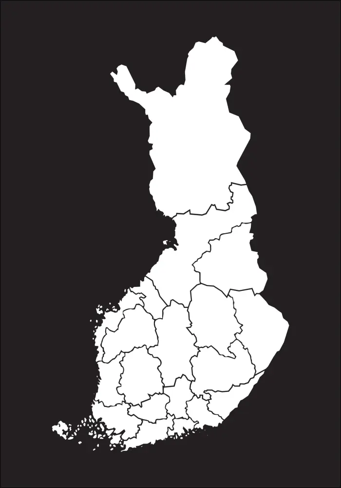 Hartă - Finland - Alb Poster