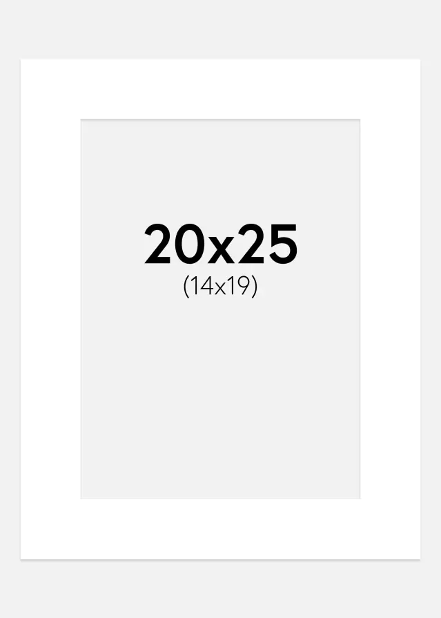 Paspartu Alb-cretă 20x25 cm (14x19 cm)