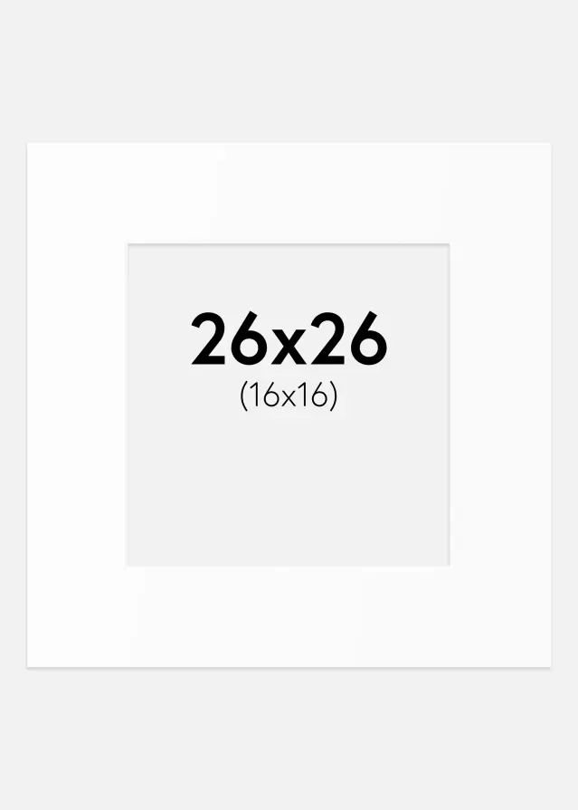 Paspartu Alb Standard (Miez Alb) 26x26 cm (16x16)