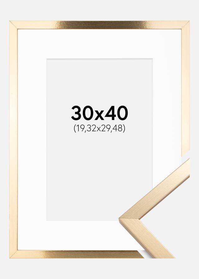 Ramă Trendy Auriu 30x40 cm - Paspartu Alb 8x12 inches