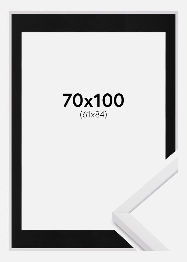 Ramă E-Line Alb 70x100 cm - Paspartu Negru 62x85 cm