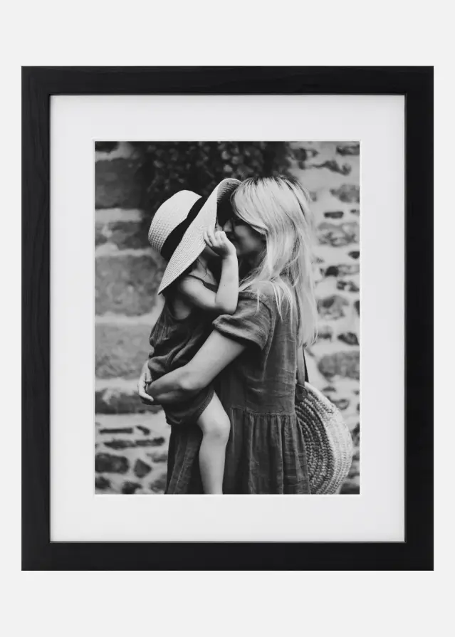 Pchet întreg fotografii - poză + ramă Negru cu Paspartu - S (18x24 cm)