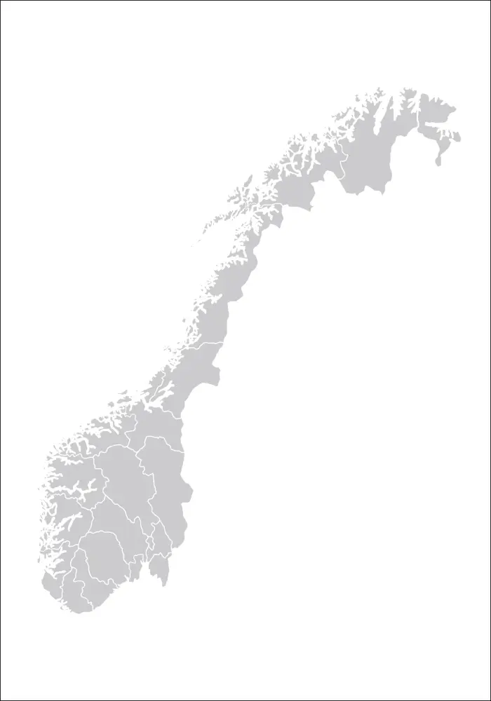 Hartă - Norge - Gri-bej Poster