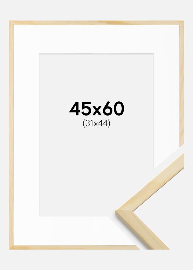 Ramă Galant Lemn de pin 45x60 cm - Paspartu Alb 32x45 cm