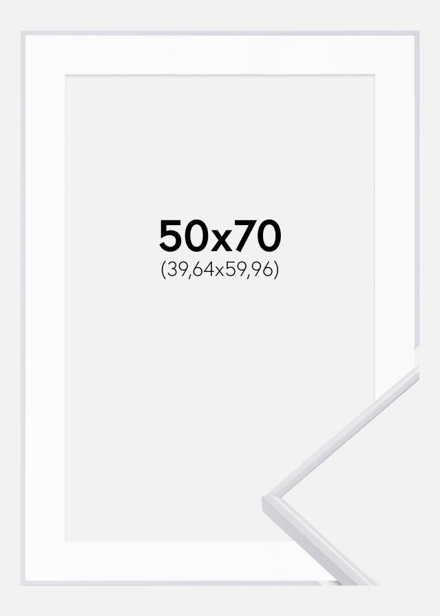 Ramă Visby Alb 50x70 cm - Paspartu Alb 16x24 inches
