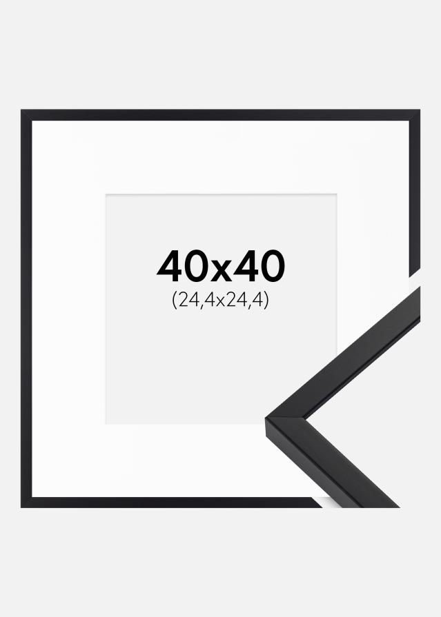 Ramă E-Line Negru 40x40 cm - Paspartu Alb 10x10 inches
