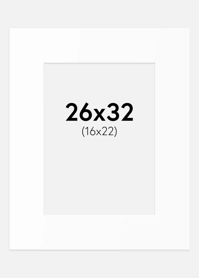 Paspartu Alb Standard (Miez Alb) 26x32 cm (16x22)