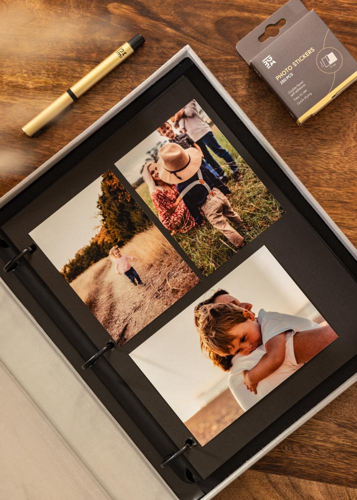 KAILA HI LITTLE ONE Grey - Coffee Table Photo Album (60 Negre Pagini)