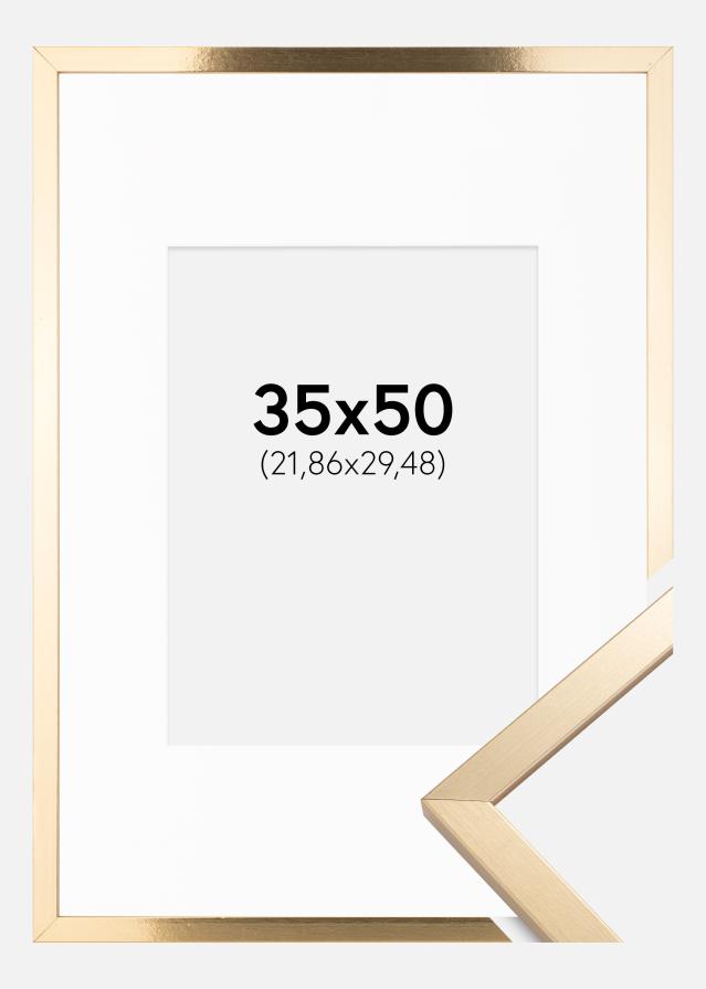 Ramă Trendy Auriu 35x50 cm - Paspartu Alb 9x12 inches