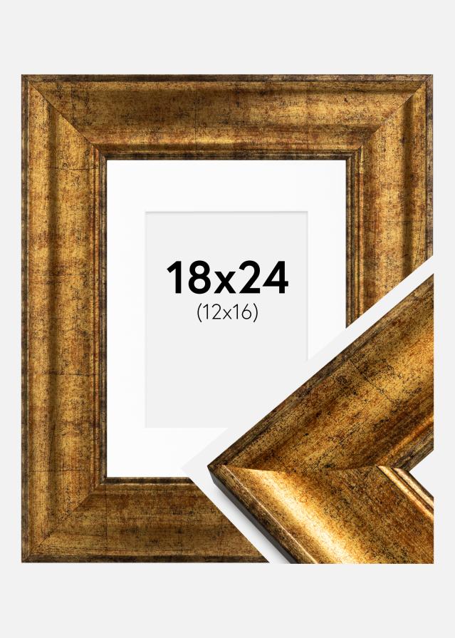 Ramă Saltsjöbaden Auriu 18x24 cm - Paspartu Alb 13x17 cm