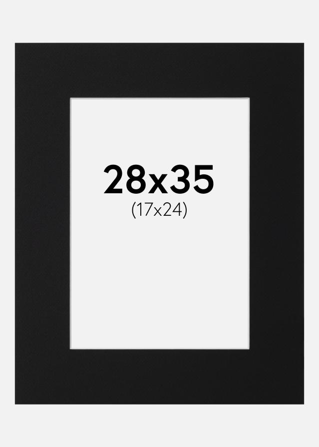 Paspartu Negru Standard (Miez Alb) 28x35 cm (17x24)