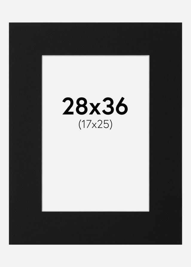 Paspartu Negru Standard (Miez Alb) 28x36 cm (17x25)