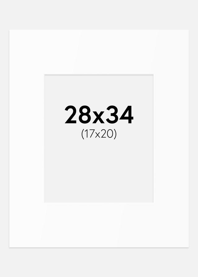 Paspartu Alb Standard (Miez Alb) 28x34 cm (17x20)