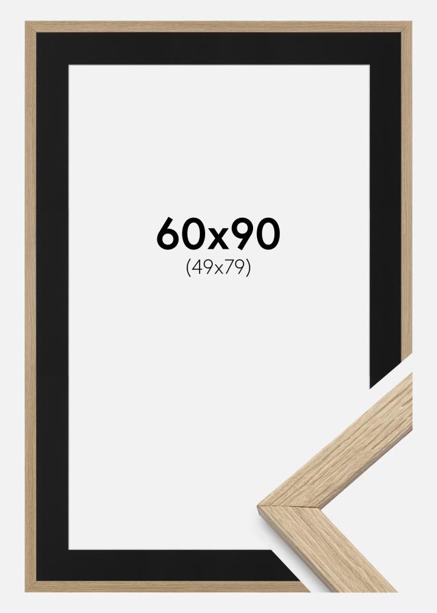Ramă Stilată Stejar 60x90 cm - Paspartu Negru 50x80 cm