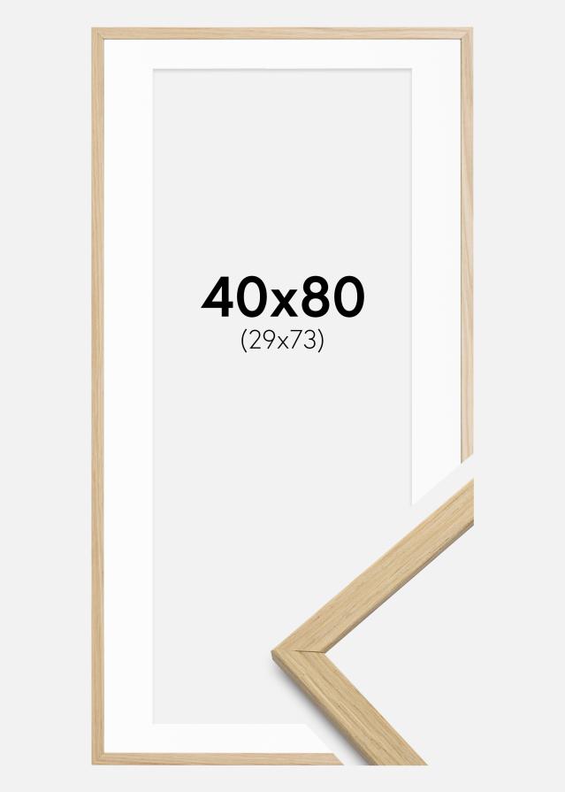 Ramă Edsbyn Stejar 40x80 cm - Paspartu Alb 30x74 cm