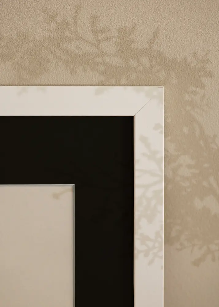 Ramă White Wood 50x100 cm - Paspartu Negru 30x80 cm