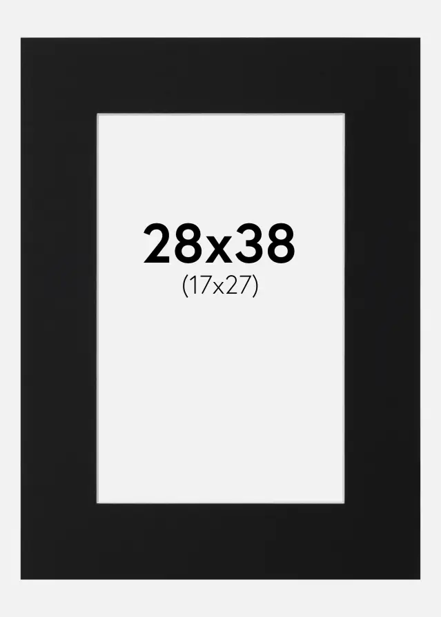 Paspartu Negru Standard (Miez Alb) 28x38 cm (17x27)