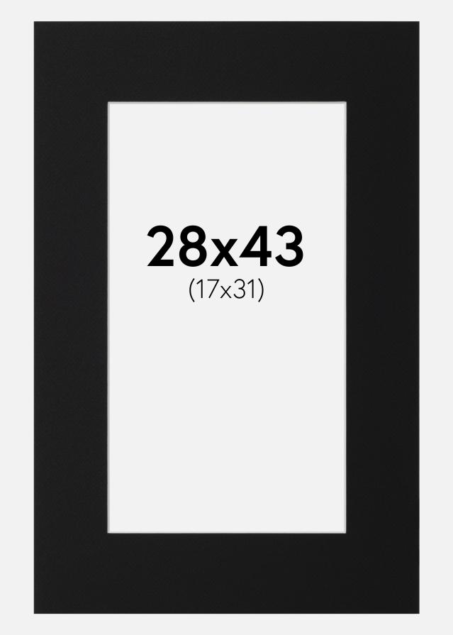 Paspartu Negru Standard (Miez Alb) 28x43 cm (17x31)