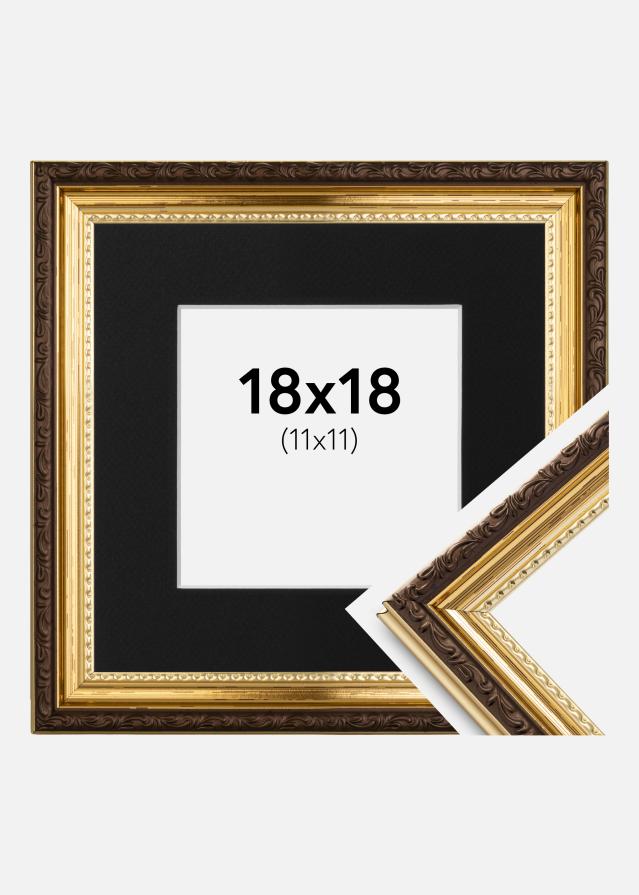 Ramă Abisko Auriu 18x18 cm - Paspartu Negru 12x12 cm